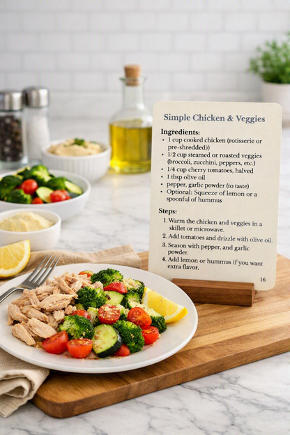 Type 2 Diabetes Simple Meal – 64-Card Deck, Naturally Gluten-Free Recipes (Organza Bag, Wood Stand)