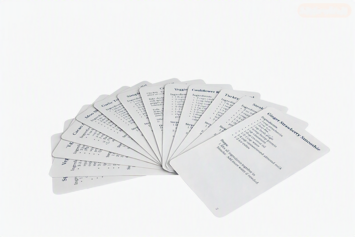 Type 2 Diabetes Simple Meal – 64-Card Deck, Naturally Gluten-Free Recipes (Organza Bag, Wood Stand)